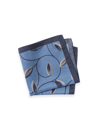 Botanical Silk Pocket Square - Blue