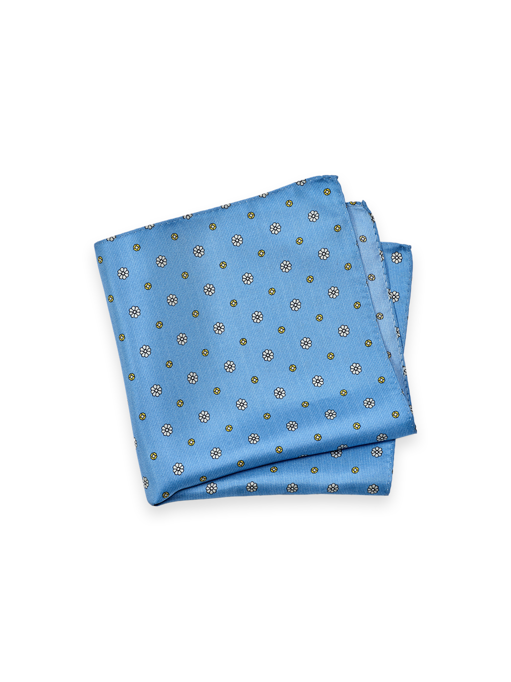 Product Image of Floral Silk Pocket Square-Light Blue