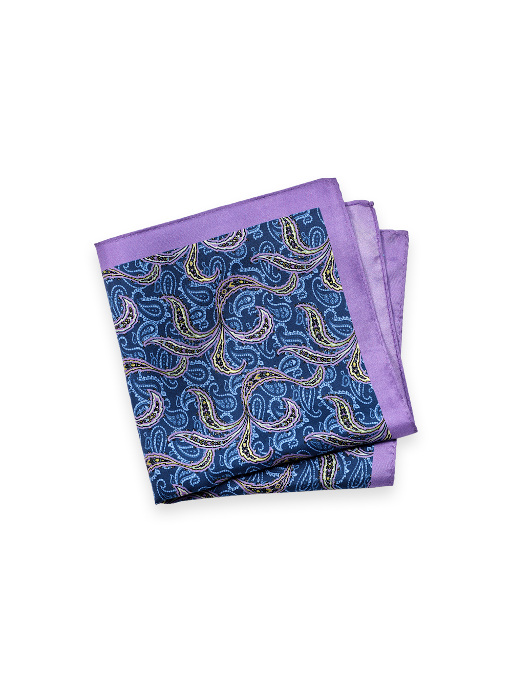 Product Image of Paisley Silk Pocket Square-Blue Multi