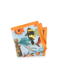 Sea Life Silk Pocket Square - Blue Multi