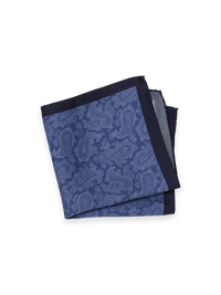 Paisley Silk Pocket Square - Blue