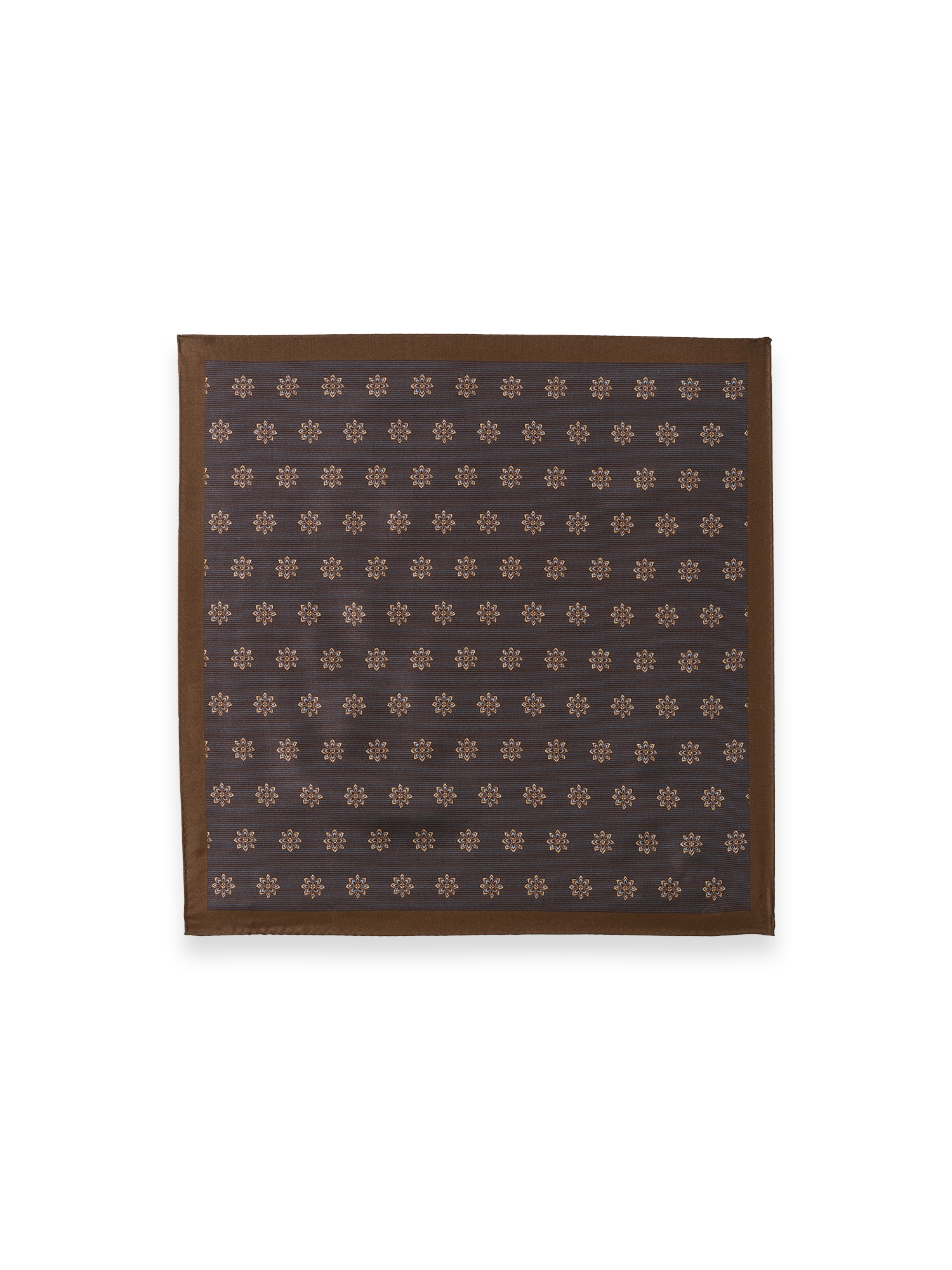Medallion Silk Pocket Square - Brown