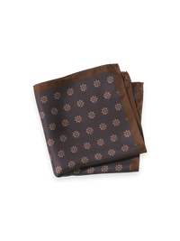 Medallion Silk Pocket Square - Brown