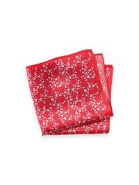 Hearts Silk Pocket Square - Red