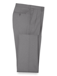 Classic Fit Essential Wool Pleated Suit Pants - Grey