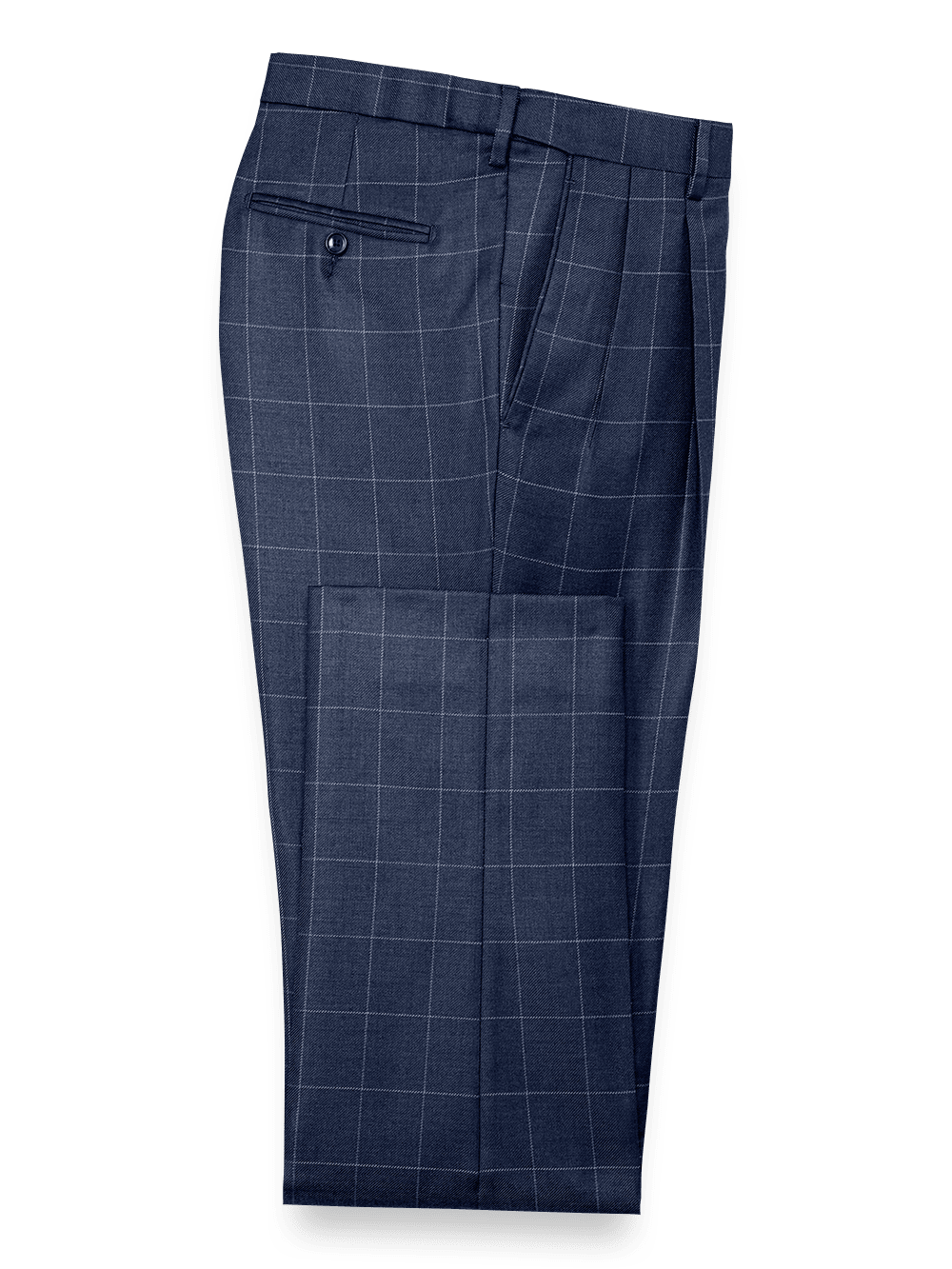Men's Navy Windowpane Windowpane Suit 