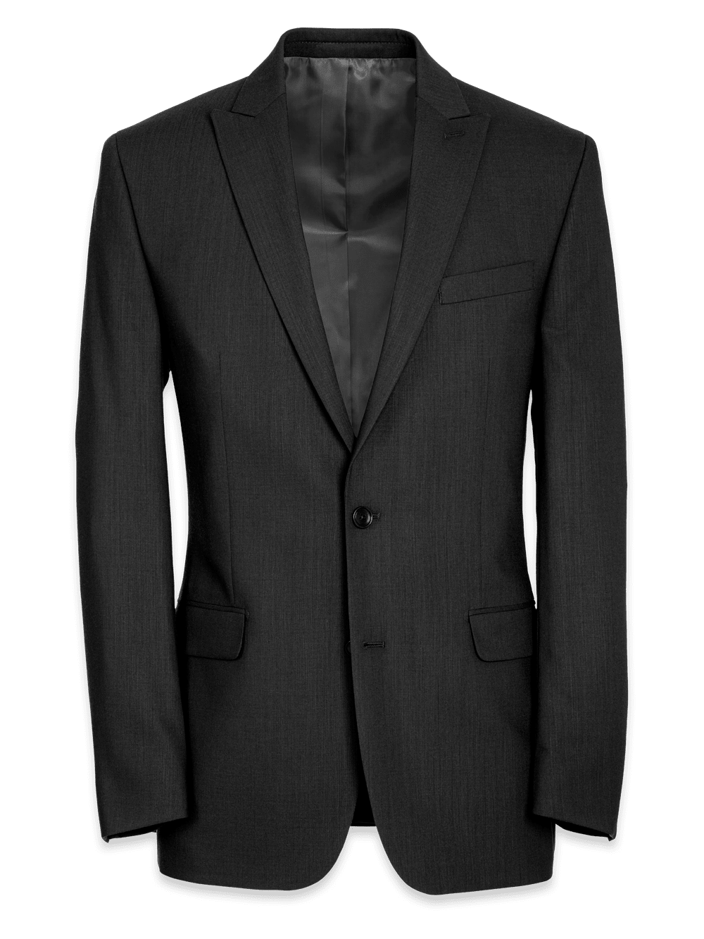 Product Image of Tailored Fit Essential Wool Peak Lapel Suit Jacket-Black