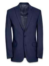 Tailored Fit Essential Wool Peak Lapel Suit Jacket - Navy