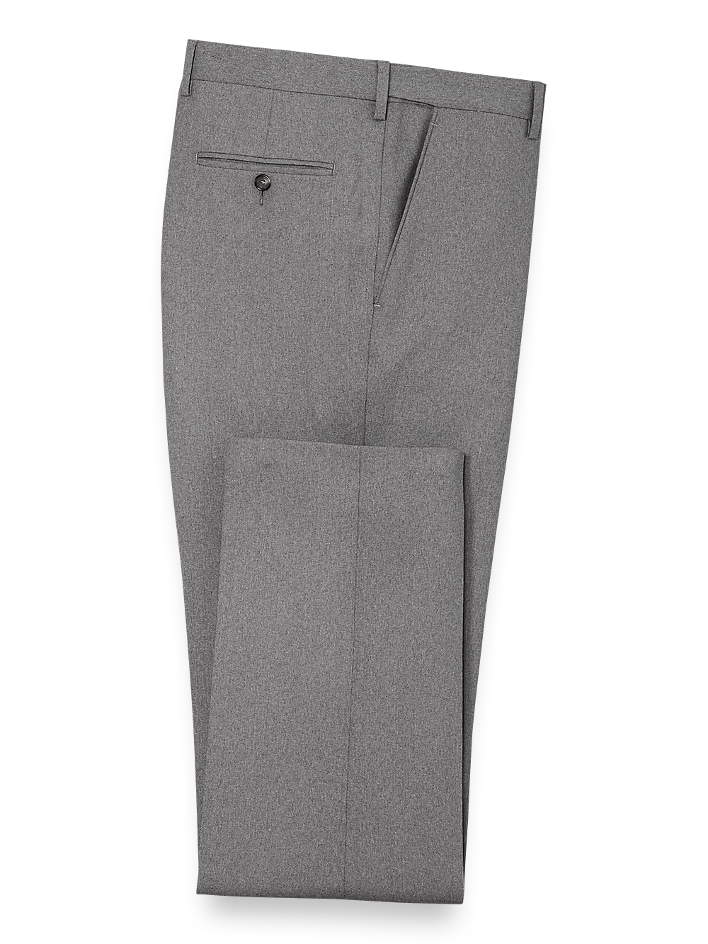 Product Image of Tailored Fit Essential Wool Flat Front Pants-Grey