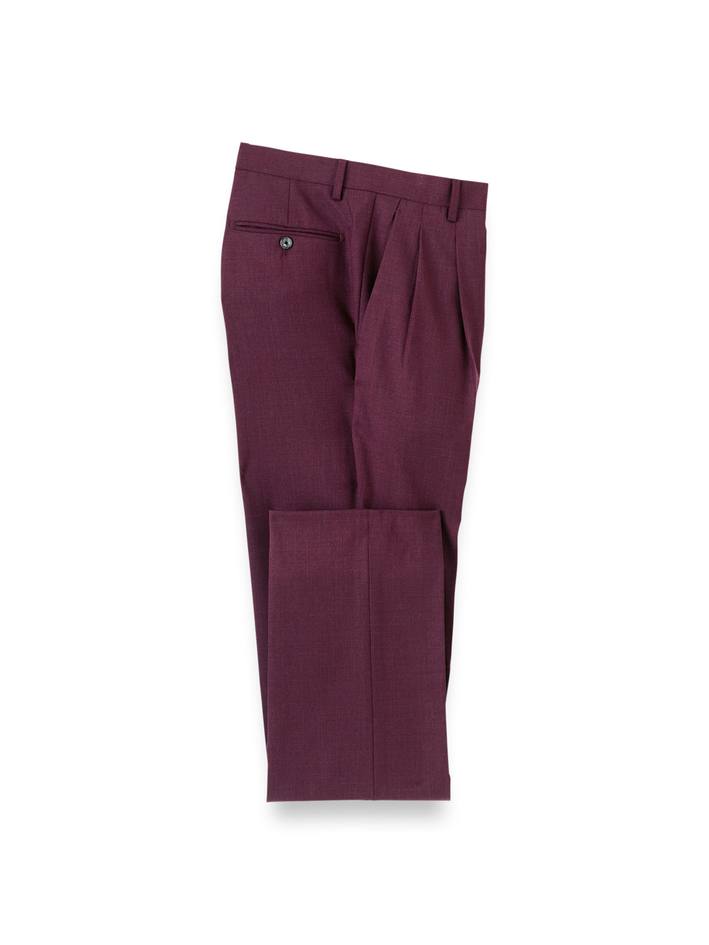 Product Image of Wool Stretch Bengaline Suit Pants-Plum#model_pleated front