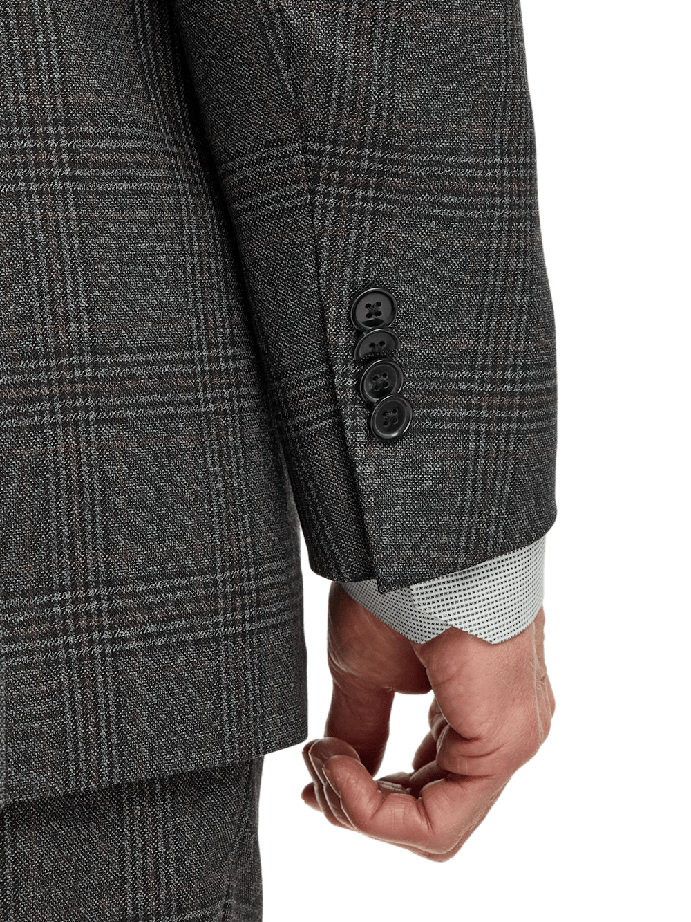 Alternate Image of Wool Plaid Double Breasted Peak Lapel Suit Jacket-2