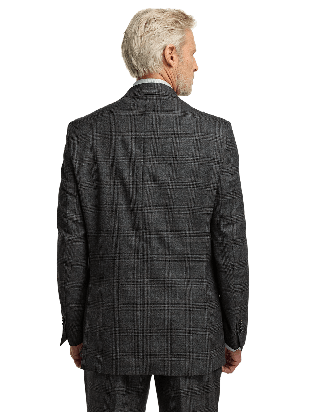 Alternate Image of Wool Plaid Double Breasted Peak Lapel Suit Jacket-6