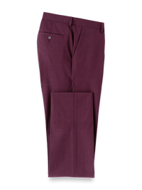 Wool Stretch Bengaline Suit Pants - Plum
