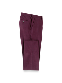Wool Stretch Bengaline Suit Pants - Plum