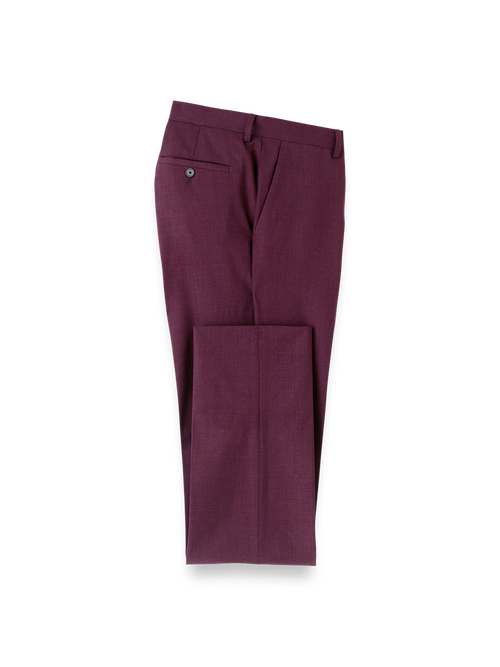 Wool Stretch Bengaline Suit Pants - Plum