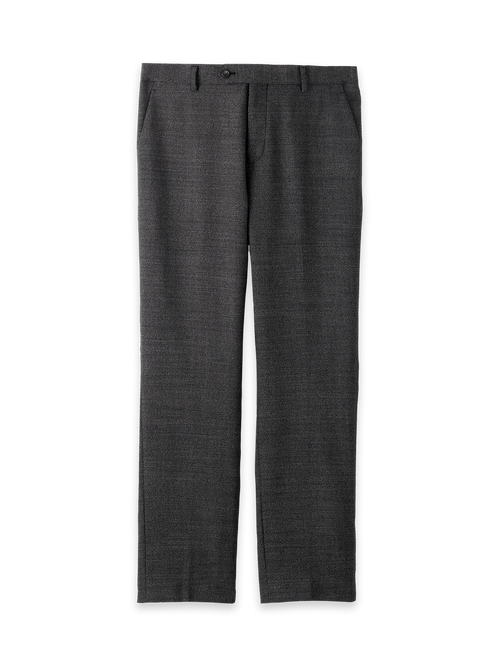 Cavalry Twill Wool Flat Front Suit Pants - Black/grey