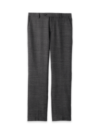 Cavalry Twill Wool Flat Front Suit Pants - Black/grey