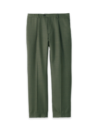 Houndstooth Wool Single Pleat Suit Pants - Green/navy