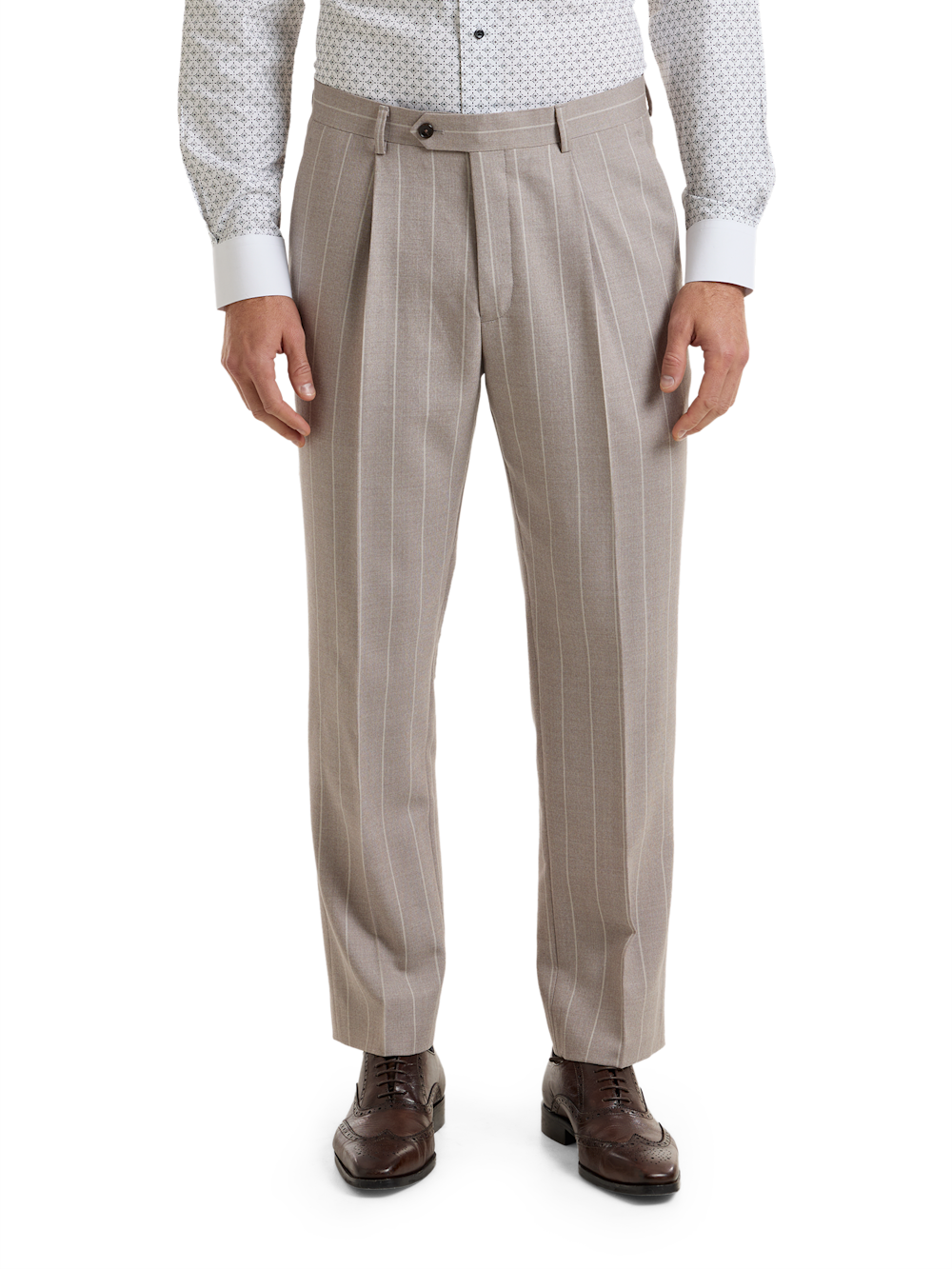 Alternate Shot of Men's Taupe Stripe Suit  - 2