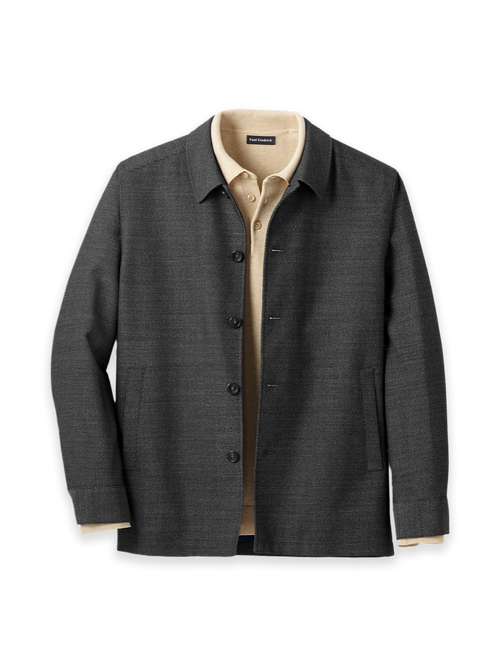 Cavalry Twill Wool Shirt Jacket - Black/grey