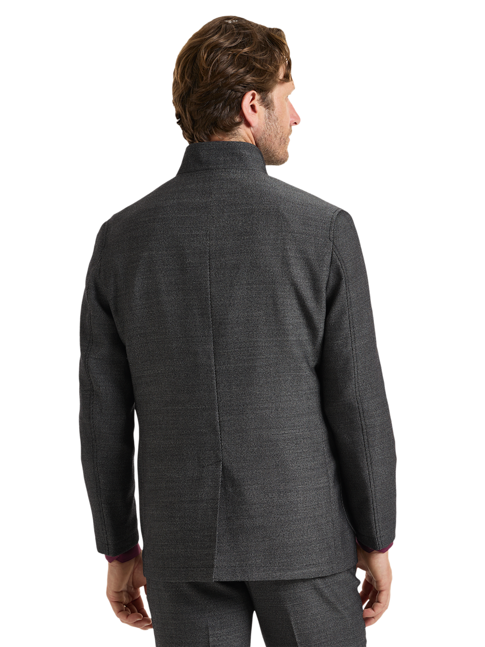 Alternate Image of Cavalry Twill Wool Mandarin Collar Single Breasted Suit Jacket-6