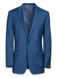 Tailored FIt Sharkskin Peak Lapel Suit Jacket - Slate Blue