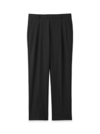 Wool Stretch Bengaline Suit Pants - Black
