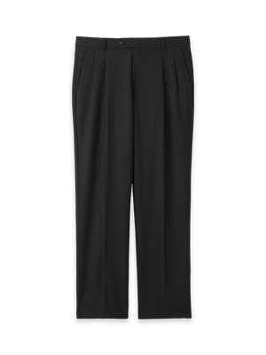 Wool Stretch Bengaline Suit Pants - Black