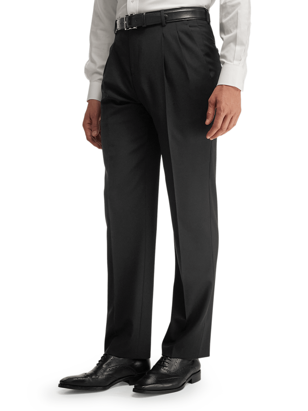 Alternate Image of Wool Stretch Bengaline Suit Pants-3#model_pleated front