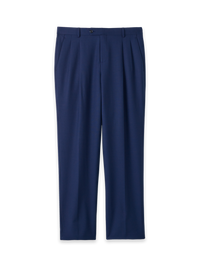 Wool Stretch Bengaline Suit Pants - Blue