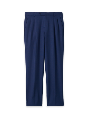 Wool Stretch Bengaline Suit Pants - Blue