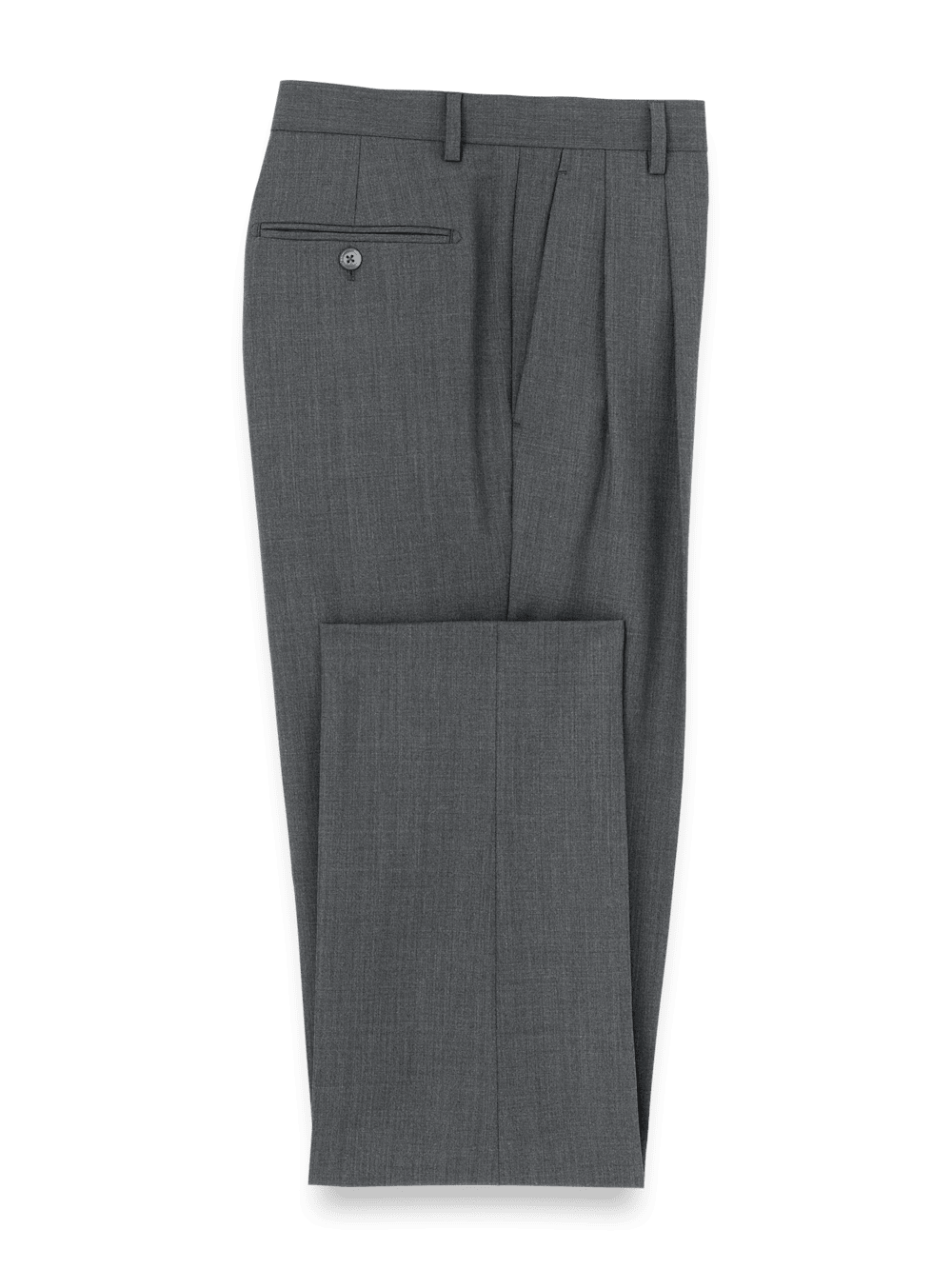 Product Image of Wool Stretch Bengaline Suit Pants-Grey#model_pleated front