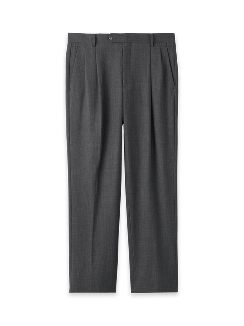 Wool Stretch Bengaline Suit Pants - Grey