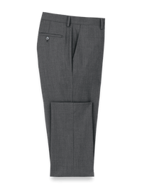 Wool Stretch Bengaline Suit Pants - Grey