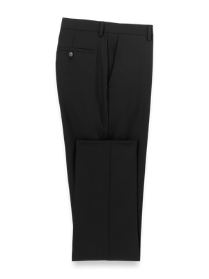 Wool Stretch Bengaline Suit Pants - Black