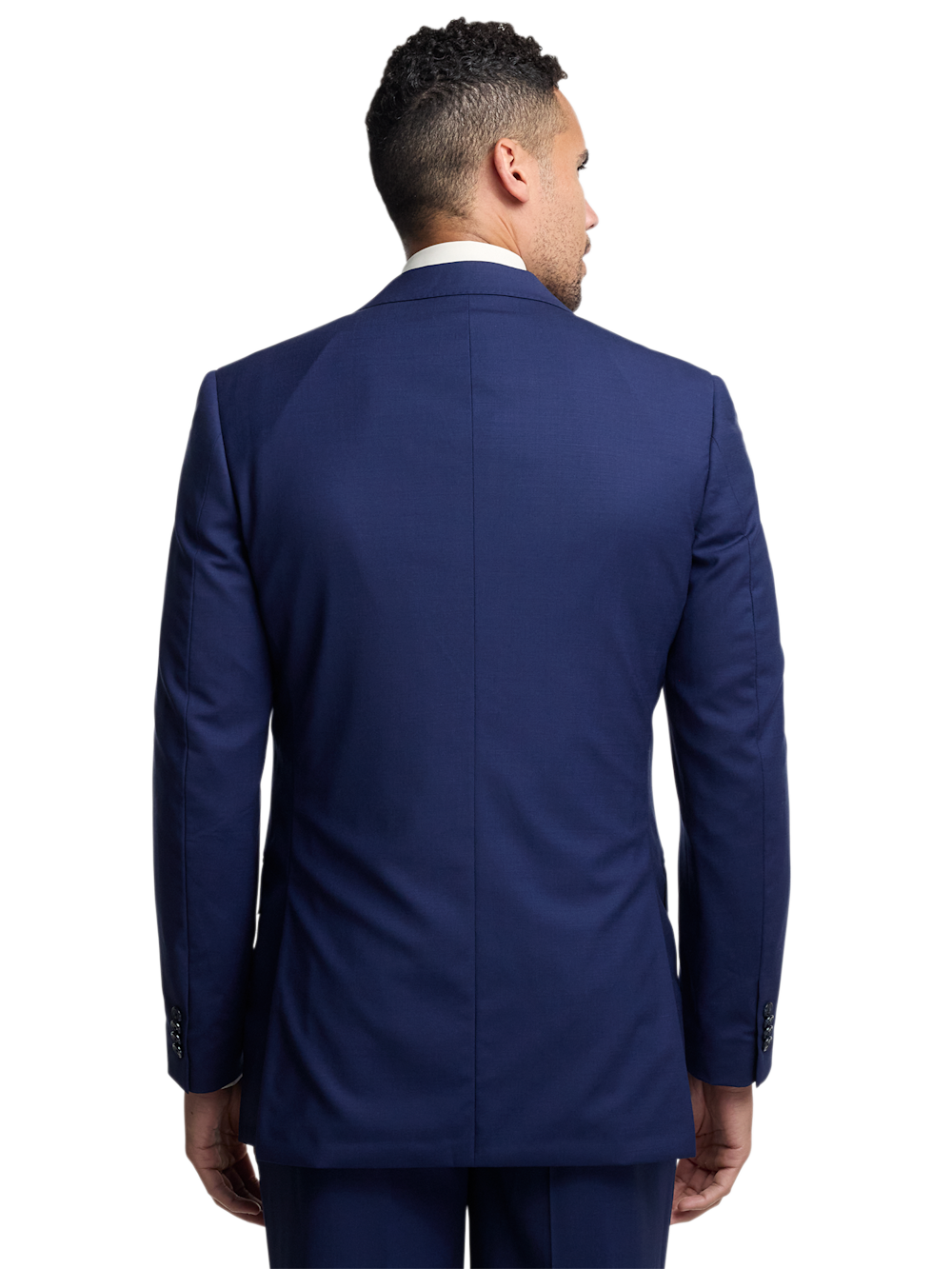 Wool Stretch Bengaline Peak Lapel Suit Jacket - Blue – Paul Fredrick Wool Stretch Bengaline Peak Lapel Suit Jacket - Blue – Paul Fredrick