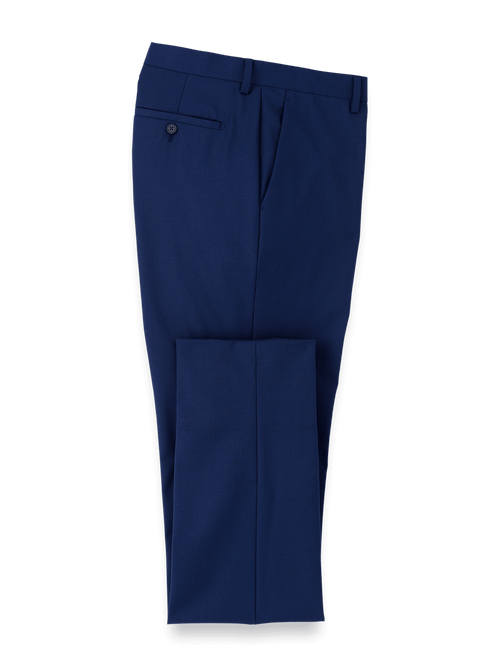 Wool Stretch Bengaline Suit Pants - Blue