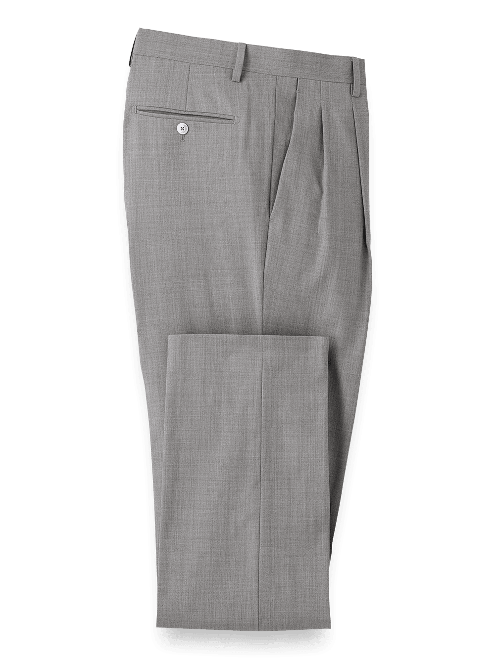 Product Image of Wool Stretch Bengaline Suit Pants-Light Grey#model_pleated front