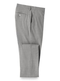 Wool Stretch Bengaline Suit Pants - Light Grey