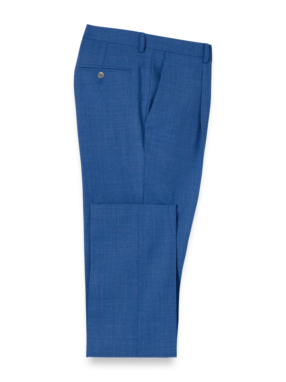 Product Image of Wool Stretch Bengaline Single Pleated Suit Pants-French Blue