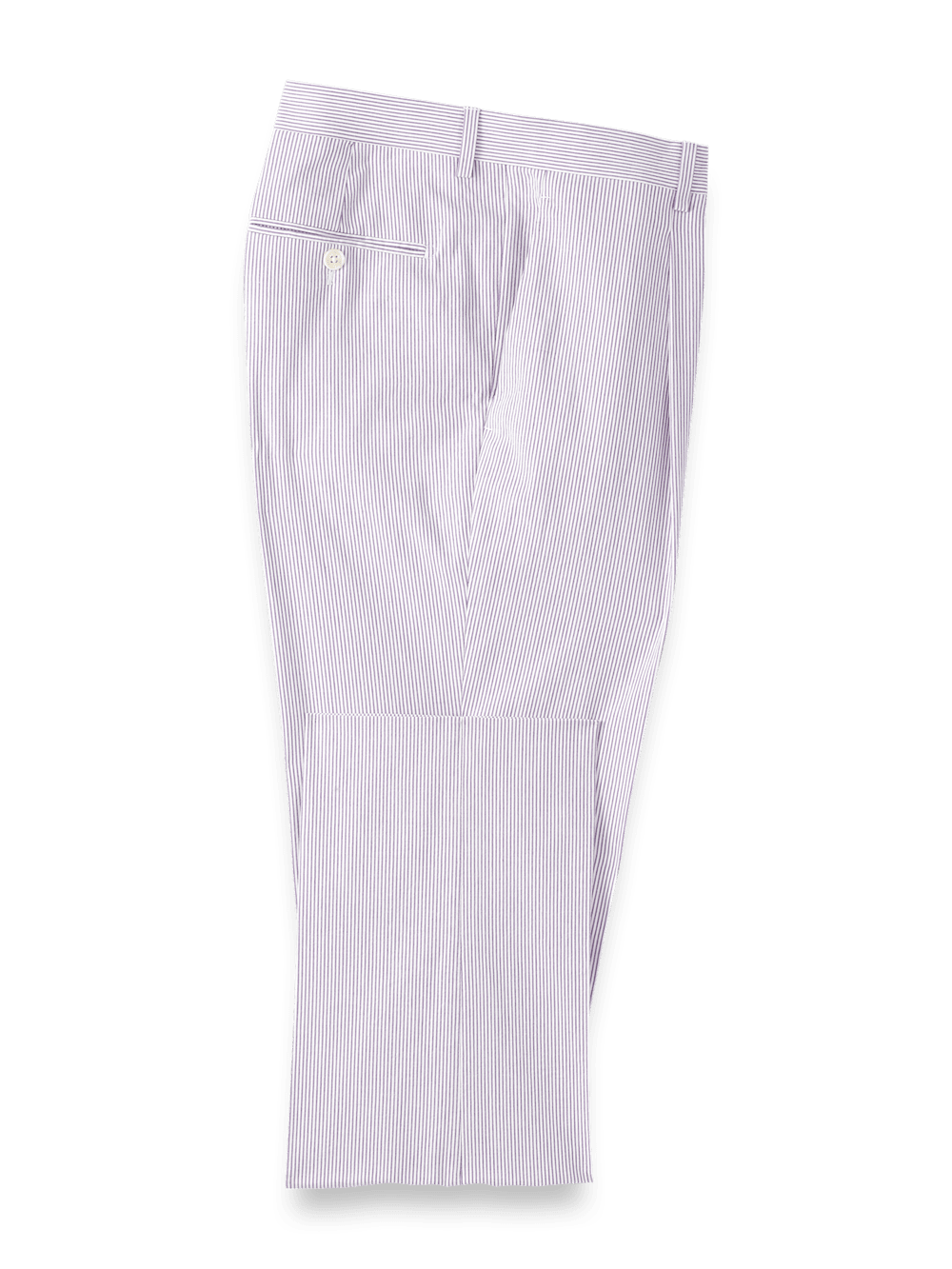 Product Image of Cotton Stretch Stripe Seersucker Single Pleat Suit Pants-Purple/White
