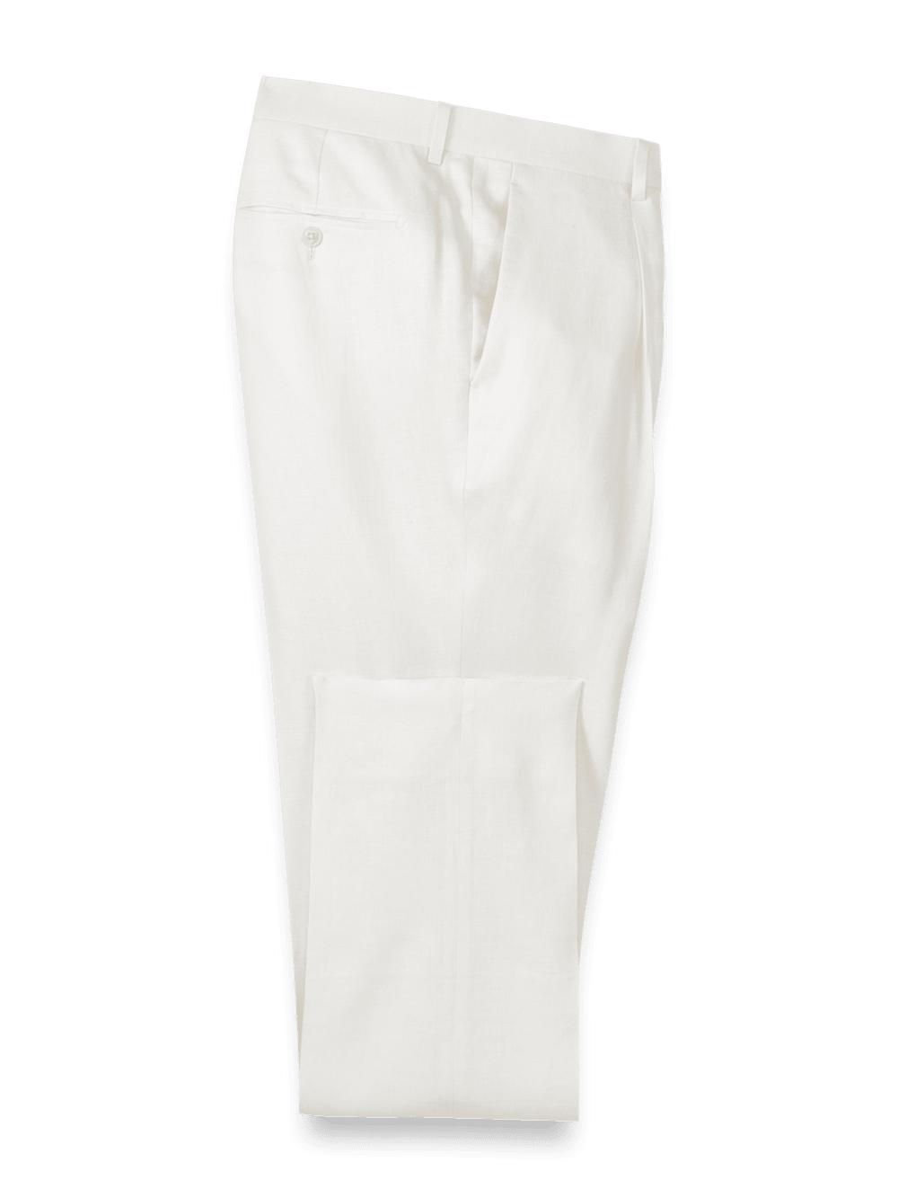 Product Image of Linen Blend Single Pleat Suit Pants-White