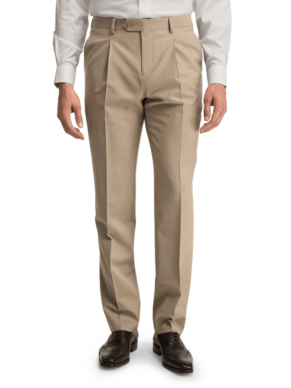 Wool Stretch Bengaline Pleated Suit Pants Wool Stretch Bengaline Pleated Suit Pants