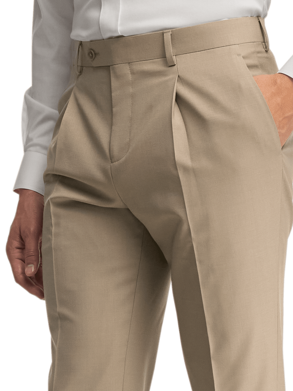 Wool Stretch Bengaline Pleated Suit Pants Wool Stretch Bengaline Pleated Suit Pants
