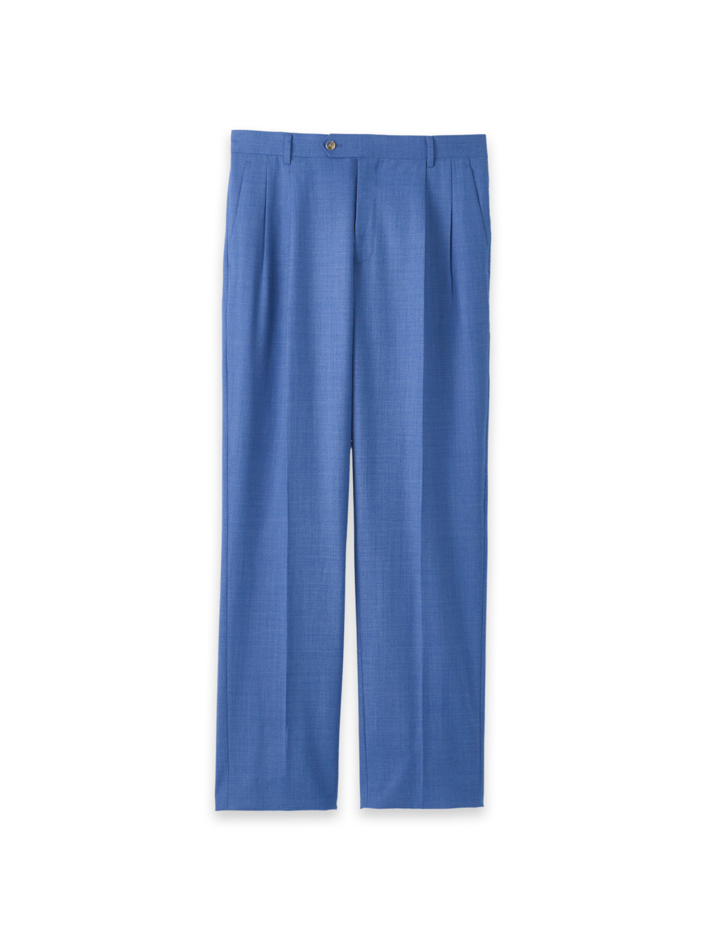 Product Image of Wool Stretch Bengaline Double Suit Pants-French Blue#model_pleated front