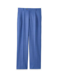 Wool Stretch Bengaline Double Suit Pants - French Blue