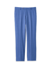 Wool Stretch Bengaline Double Suit Pants - French Blue