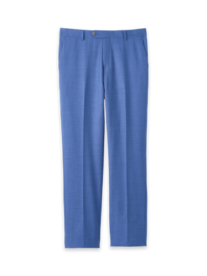 Wool Stretch Bengaline Double Suit Pants - French Blue