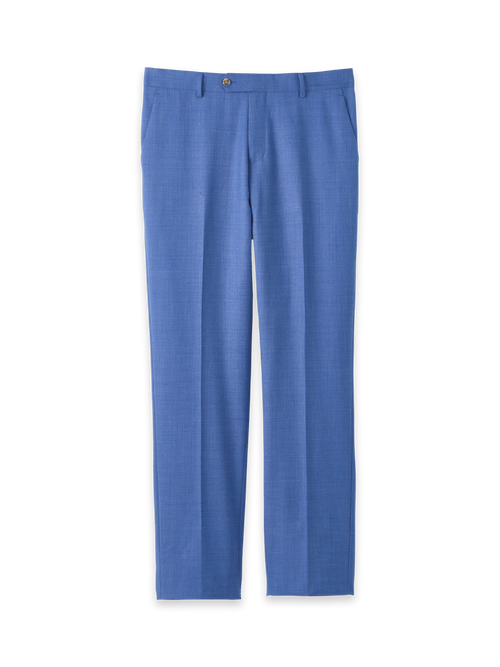 Wool Stretch Bengaline Double Suit Pants - French Blue