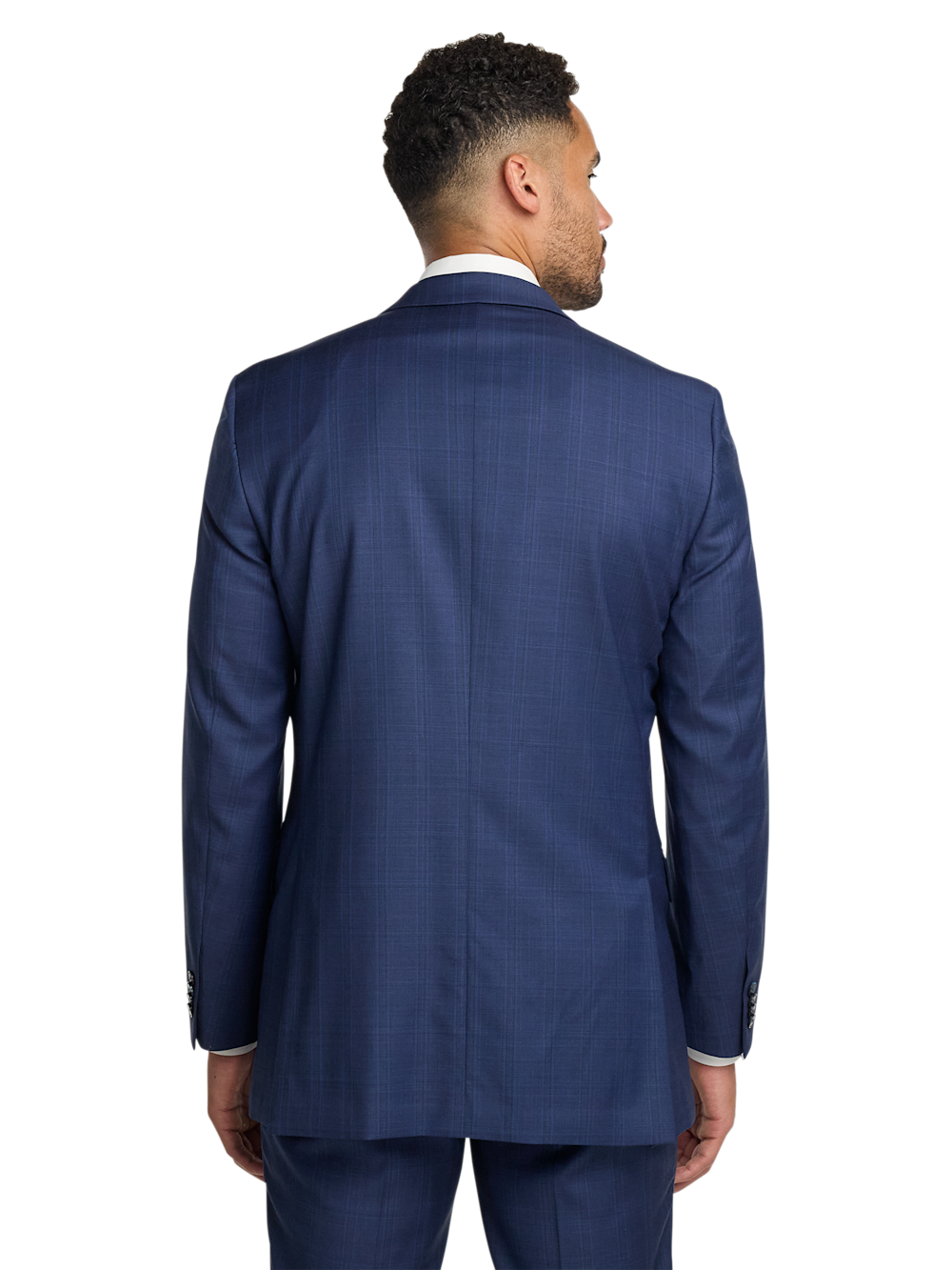 Alternate Image of Wool Blend Plaid Single Breasted Notch Lapel Suit Jacket-6